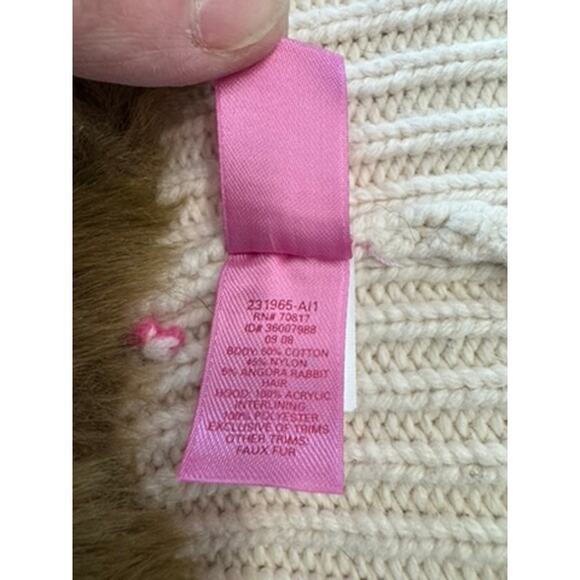 "PINK" RARE! Y2K Zip Up Hooded Faux Fur Lined Sweater SZ L 1986 Tween PLZ READ!! - Picture 10 of 16